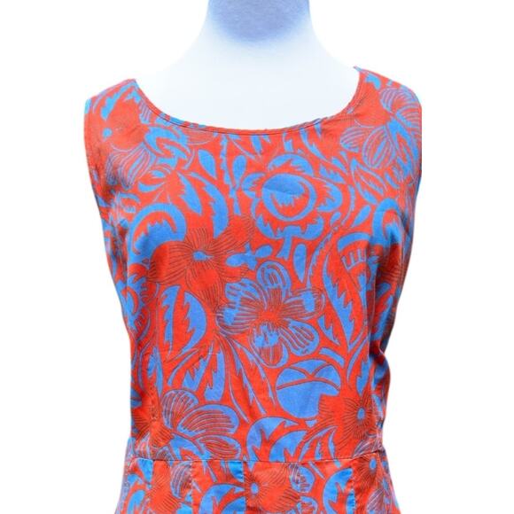 Talbots Dress Women’s 18w Blue Orange Floral Fit & Flare Design Knee Length - Picture 5 of 9